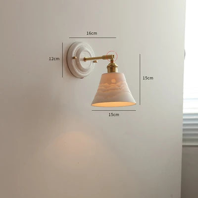 Axyaa White Ceramic Wall Lamp Modern Nordic Japanese Style LED Lighting