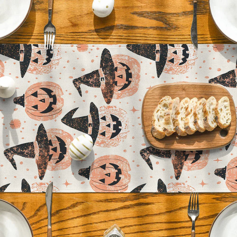 Axyaa Halloween Head Table Runner for Indoor Outdoor Home Dining Decoration