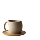 Axyaa Ceramic Coffee Cup Set 220ml - Breakfast Milk Oat Drink Mug & Saucer