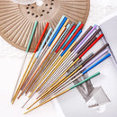 Axyaa Stainless Steel Chinese Chopsticks Set - Multicolor Metal Square Chopsticks