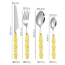 Axyaa Pearl Byen Ceramic Handle Cutlery Spoon Fork Set