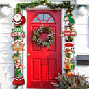 Axyaa Christmas Door Hanging Banner Santa Claus Snowman Xmas Front Door Ornament