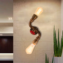 Axyaa Industrial Iron Rust Water Pipe Wall Light Fixture