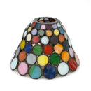 Axyaa 6 Inch Stained Glass Mediterranean Style Lampshade for Fan, Wall, or Chandelier