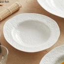 Axyaa Solid Color Hammer Pattern Deep Plate Salad Soup Pasta Plates