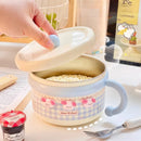 Axyaa Stainless Steel Ramen Bowl with Lid - Large Kawaii Kitchen Tableware