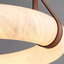 Axyaa Circular Marble Lamp: Modern Designer Art Light for Living & Dining Room