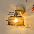 Axyaa Amber Vintage LED Wall Light Up Down Rotate Pull Chain Switch Bedside Lamp