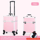 Axyaa Large Cosmetic Trolley Case with Key, Aluminum Professional Makeup Organizer
