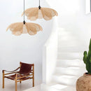 Axyaa Petals Chandelier: Wicker Hanging Flower Lamp, Japan Style Pendant Lights