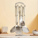 Axyaa Nordic Kitchen 7-Piece Stainless Steel Utensil Set with Ceramic Handles