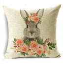Axyaa Easter Pillowcase with Colored Eggs and Rabbit Print