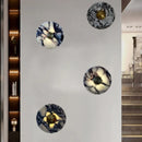 Axyaa Art Deco Stone Gold Metal Wall Light for Bedroom, Foyer, Stairs - 3000K Warm White