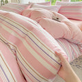 Axyaa Stripe Bedding Set: Single Full Queen King Size Duvet Cover with Pillowcases