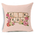 Axyaa Letter Print Pillow Case 45x45 cm Linen Cushion Cover for Home Decor