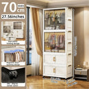 Axyaa 70cm Transparent Foldable Wardrobe, Portable Large-Capacity Storage Cabinet