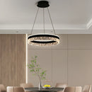 Axyaa Modern LED Round Chandelier Dimmable Glossy Lighting Fixtures