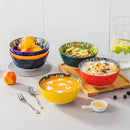 Axyaa 6/12 Piece Ceramic Soup Bowls, Colorful & Oven Safe 4.7" Dishwasher Bowls