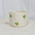 Axyaa 10oz Heart Pattern Ceramic Coffee Mug with Handle, Unique Design, Lovely Gift