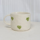 Axyaa 10oz Heart Pattern Ceramic Coffee Mug with Handle, Unique Design, Lovely Gift