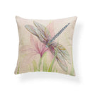 Axyaa Dragonfly Pattern Cushion Cover, Blue Butterfly Leaves 45x45cm