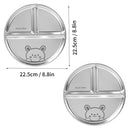 Axyaa 304 Stainless Steel Round Dinner Plate 3 Compartments Stackable Fruit Salad Plates