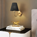 Axyaa Modern Gold Fabric Wall Lamp for Bedroom, Hotel, and TV Background Wall