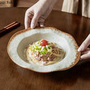 Axyaa Coarse Pottery Flower Edge Plate Set for Molecular Cuisine & Dining