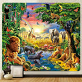 Axyaa Psychedelic Animal Tapestry: Bohemian Hippie Home Decor Yoga Mat