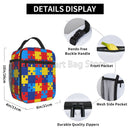 Axyaa Colorful Puzzle Piece Lunch Bag - Water-resistant Thermal Bento Tote