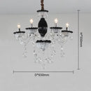 Axyaa Black Lotus Edge Crystal Chandelier: Elegant Home Room Decor Pendant Light