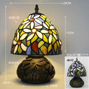 Axyaa Red Rose Stained Glass Table Lamp 8" - Bedroom Living Room Home Office