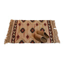Axya Cotton Linen Tassel Woven Floor Mat | Modern Minimalist Bedroom Carpet