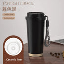 Axyaa Double Drink Straw Cup: Ceramic & Thermos, High-Value Portable Student & Work Cup