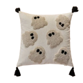 Axyaa Halloween Ghost Pumpkin Embroidered Pillow Cover, 45x45cm, Festive Living Room Decor