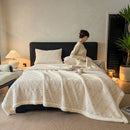 Axyaa Geometric Tuff Fleece Bed Blanket: Soft Sofa Throw, Warm Winter Artificial Lambs Wool