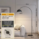 Axyaa Modern LED Fishing Floor Lamp in Gold, Black, or White Finish