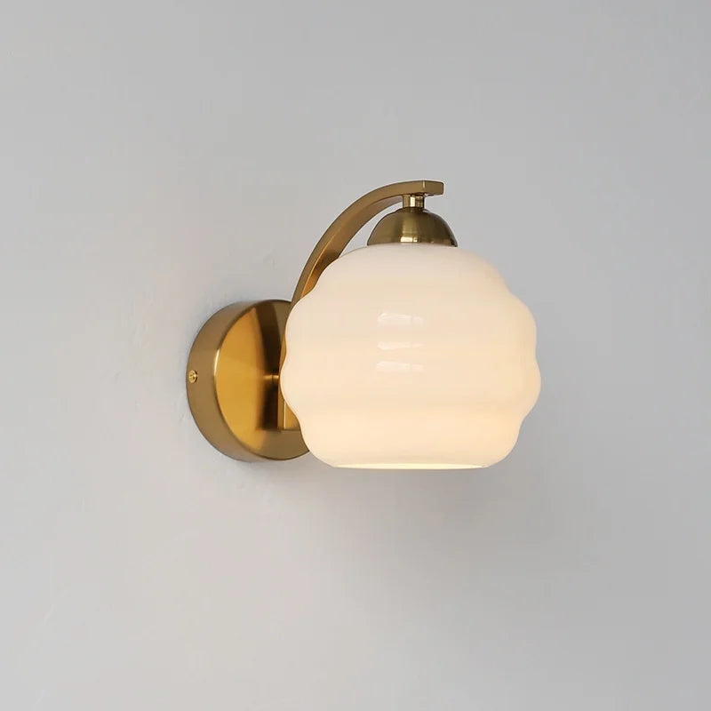 Axyaa Nordic LED Wall Sconce with Switch, Glass Shade, E27 Bulb