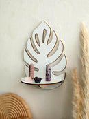 Axyaa White Leaf Wall Shelf: Stylish Home Decor & Plant Display Stand