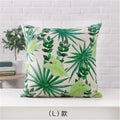 Axyaa Green Cactus Linen Pillow Cover 45x45cm for Home Decor sofa, Bedside, Office