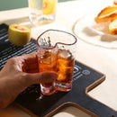 Axyaa Gold Rim Heart Pattern Glass Tumbler - 210ml - Nordic Style - 1 Pc