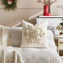Axyaa Christmas Snowflake Circle Embroidered Pillowcase - Boho Decor Home Cushion Cover