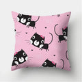 Black Cat Pattern Pillowcase for Sofa Decor Axyaa Brand