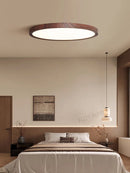 Axyaa Japanese Walnut Wood Grain Ceiling Lamp: French Medieval Style for Study Room