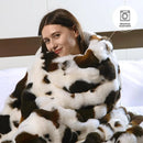 Axyaa Faux Fur Plush Blanket for Couch, Soft & Cozy Sofa Throw, Bedroom Living Room Décor