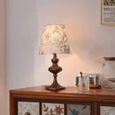 Axyaa Wooden Table Lights with Handmade Fabric Lampshade for Home & Office