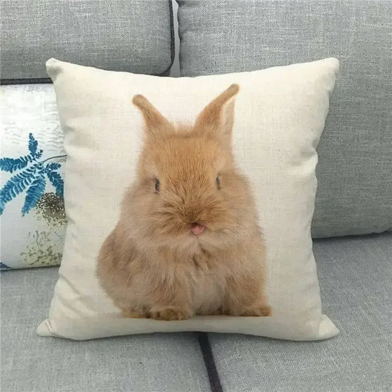 Easter Bunny Eggs Printed Pillow Covers 45x45cm - Axyaa Easter Decorations