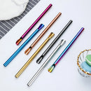 Axyaa 304 Stainless Steel Reusable 5Pcs Bubble Tea Straw Set with Brush and Spoon
