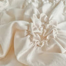 Axyaa Twist Flowers King Size Duvet Cover Set - Solid 3D Pinch Pleated Design