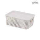 Axyaa Square Plastic Storage Basket with Lid: Versatile Home Organization Solution